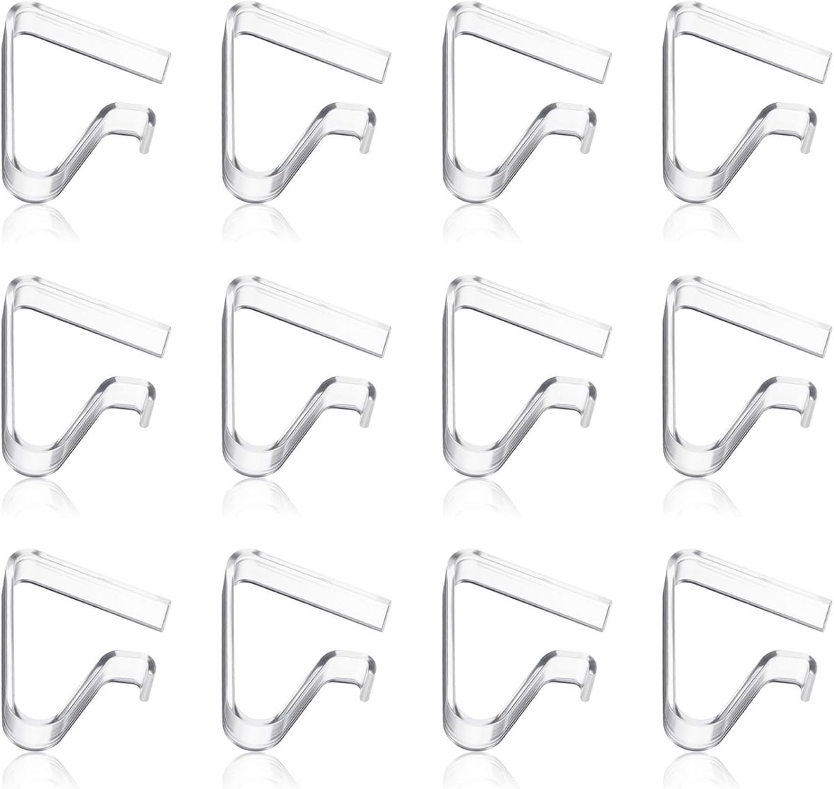 12 Stuks Tafelclips voor Tuintafels, Transparante Plastic Tafellakens Klemmen, Voor 1.8-3.