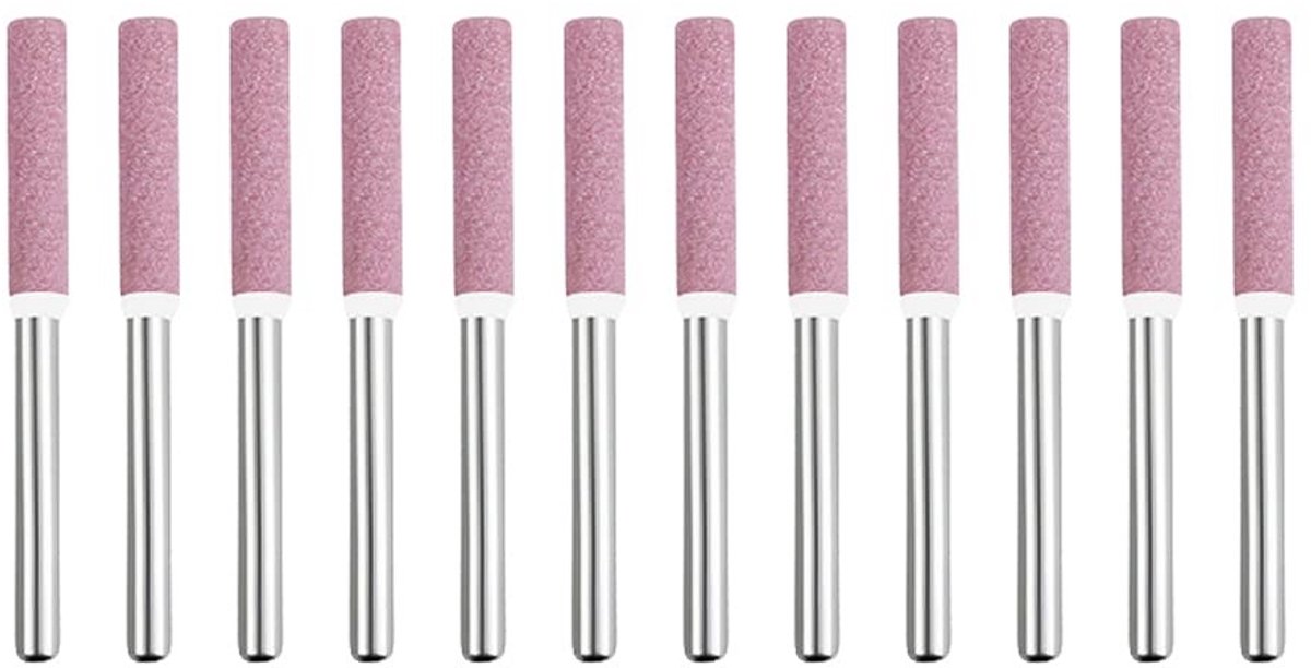 Dailygoods - 12 Stuks Burr Slijpsteen voor Kettingzaag - Slijpstenen van 4 mm