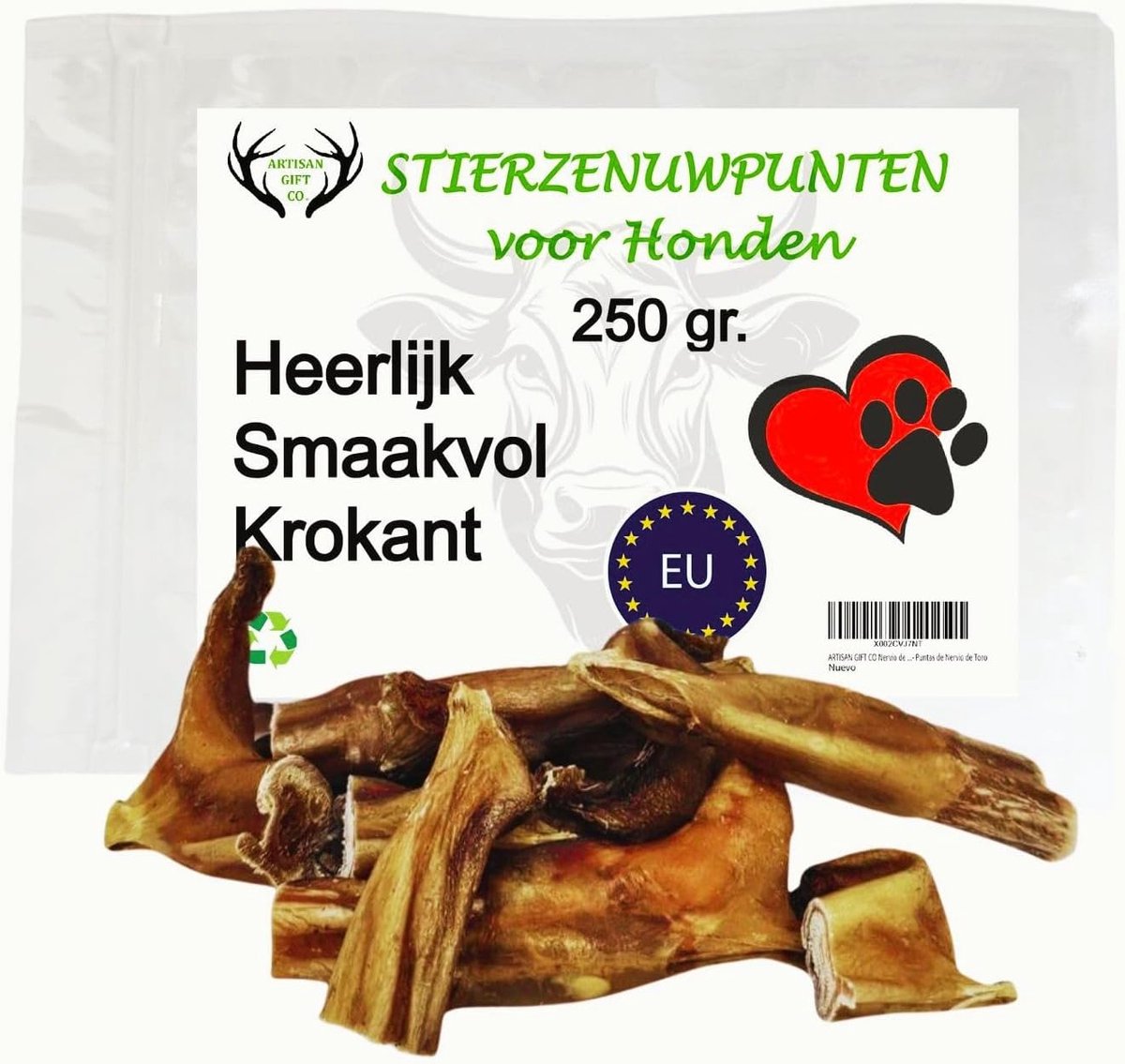 Thijox - Natuurlijke Snacks voor Honden - 100% Gedroogd Vlees voor Kleine Rassen - Barf-dieet Geschikt - Puntjes van 4-10 cm - 250 g