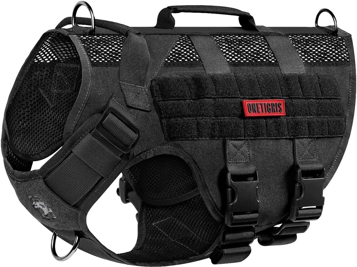 Thijox - No-Pull Hondenharnas voor Grote en Middelgrote Honden - Verstelbaar Air Mesh Borstharnas met 2 Handgrepen - Ultra Ademend en Comfortabel