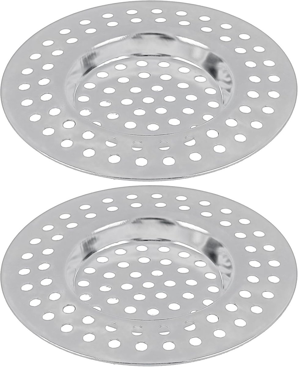 Set van 2 RVS afvoerfilters voor douche en gootsteen - Haarvanger, Stopper en Afvoerbescherming voor Badkamer en Keuken