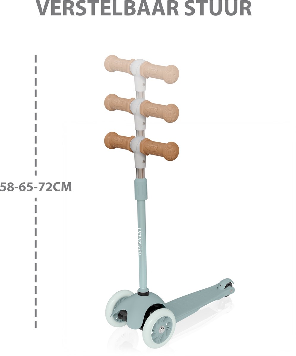 Liefjes & Co Kinderstep – 3-wielen Step - Met Lichtgevende Wielen – 2-6 jaar – Pastelblauw — cadeau in Spellen & Speelgoed - foto 5