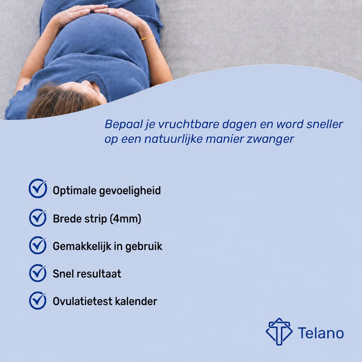 Telano 50x Ovulatietest + 30x Zwangerschapstest Extra Vroeg Set - Ovulatiekalender - Strip - Dipstick – foto 4