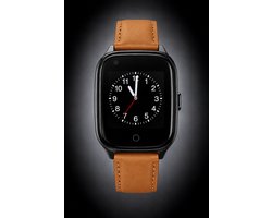WatchToCare Classic GPS Alarmhorloge Senioren | SOS-knop | Valdetectie | Videobellen | Zonder Abonnement | IP67 Waterbestendig - SOS Horloge - Valdetectie - Alzheimer - Dementie patiënten - Garantie 2 jr -Horlogeband Bruin Leer