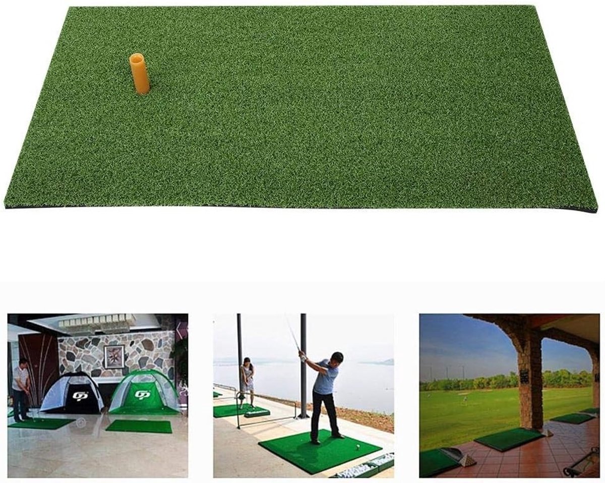 Golf Mat voor Indoor en Outdoor Training - 24 x 12.2 inch Hitting Mat met Rubber Tee en Grasoppervlak voor Verbetering van Swing Techniek