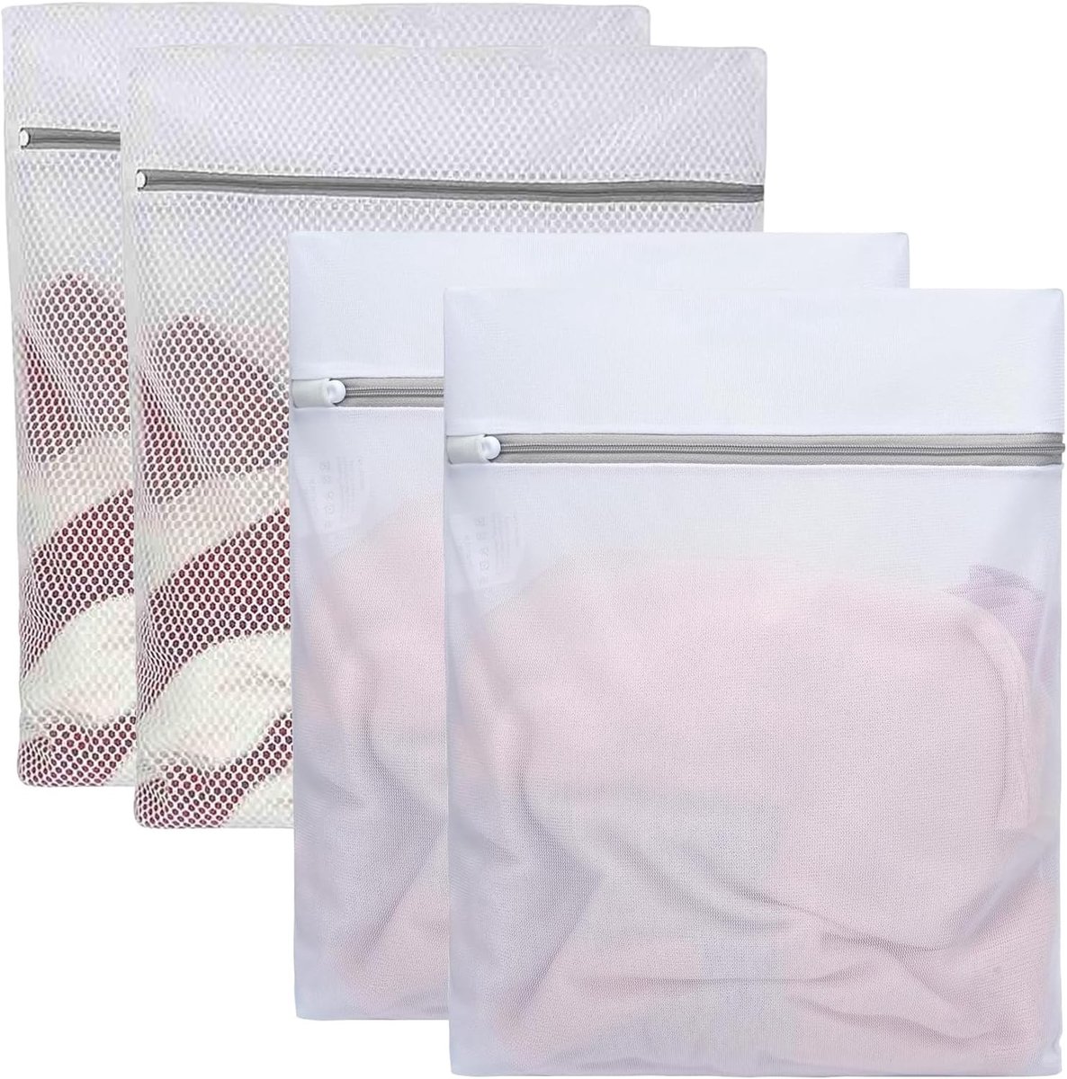 4-delige wasnetten voor de wasmachine, grote 50 x 60 cm waszakken met rits, ideaal voor shirts, jassen en handdoeken