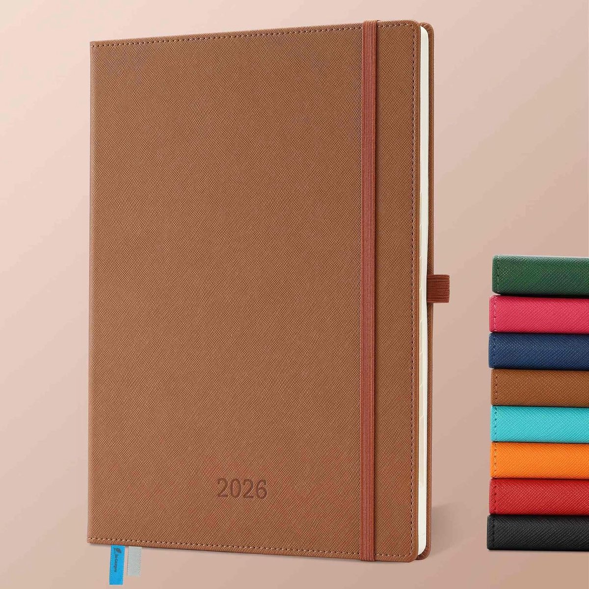 Thijox - Agenda 2026 A4 Weekagenda Bruin PU Leren Schoolagenda 12 Maanden Planner Weekplanner 29 x 21,7 cm Met Notitiepagina's en Feestdagenoverzicht