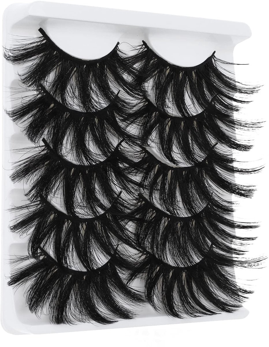 Dailygoods- Valse Wimpers Dramatische 25 mm - 5 Paar - Kunstvezel - Wispy/Dik - Make-upgereedschap - Extra Lang