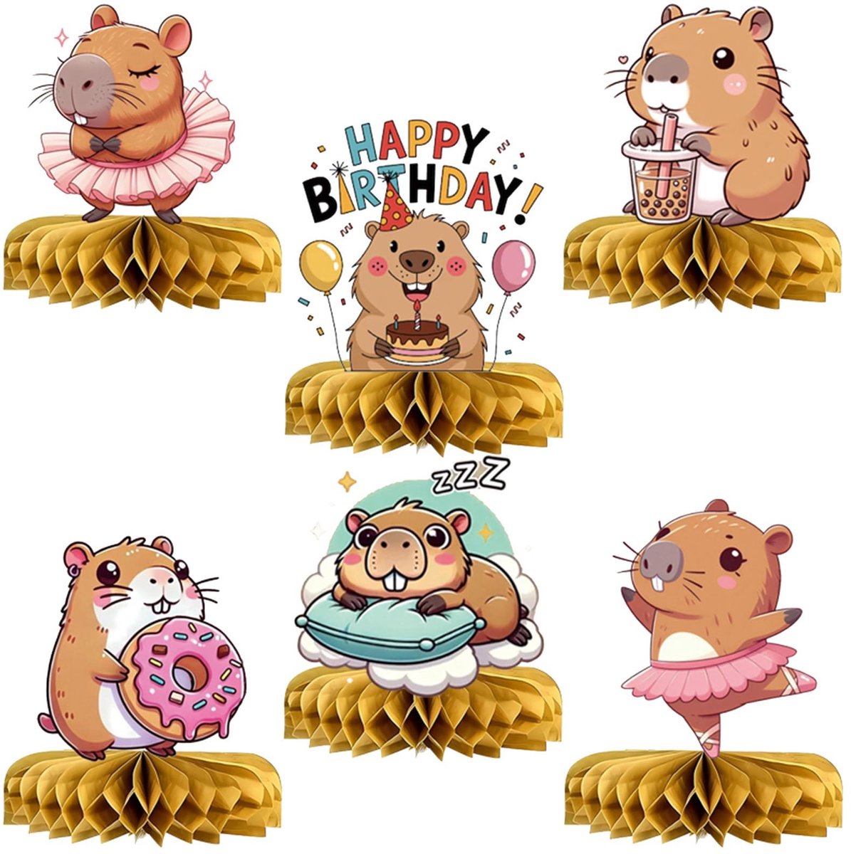 Dailygoods- Feestdecoratie 6 Stuks - Tafeldecoratie - Honingraatdecoraties - Vlinderthema 