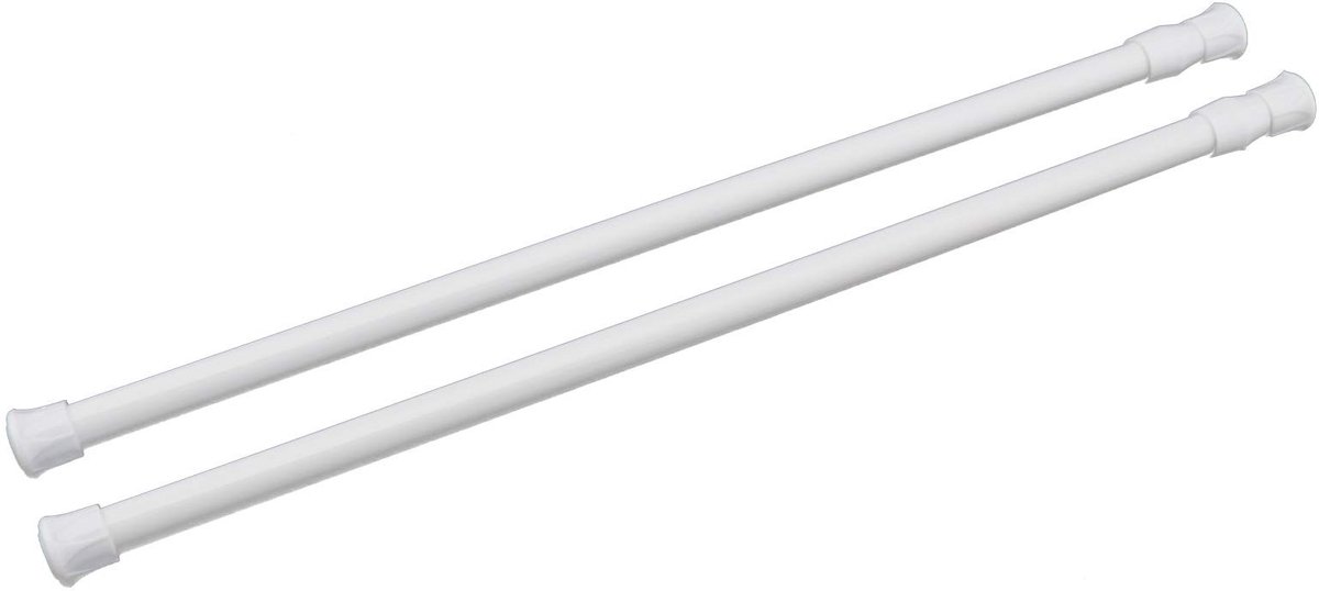 Dailygoods- Spanningsstang 55-90cm - Uitschuifbaar - Gordijnstang - Douchegordijn - Maximaal draagvermogen 2kg - Schroefkop ontwerp - Gordijnroede