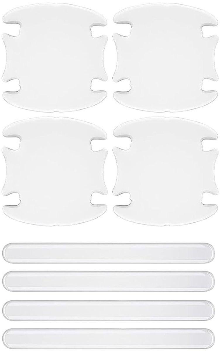 Dailygoods- Autodeurklink Beschermfolie 8 Stuks - Krasbestendig - Transparant - Duurzaam PVC - Eenvoudige Installatie - Universele Pasvorm - Deurgreepbescherming