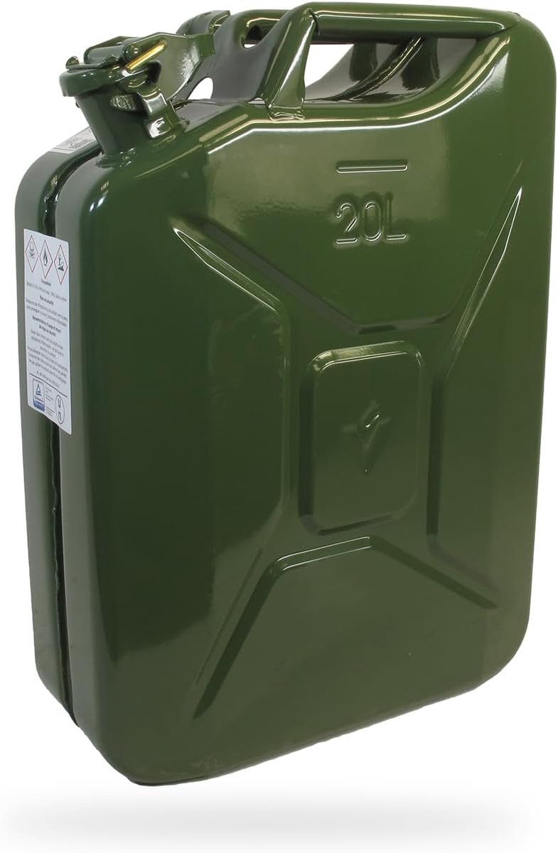 Thijox - Jerrycan 20L - Metalen Jerrycan met Penvergrendeling - Roestvrij Binnenbehandeling voor Veilig Transport van Gevaarlijke Stoffen - Ideaal voo