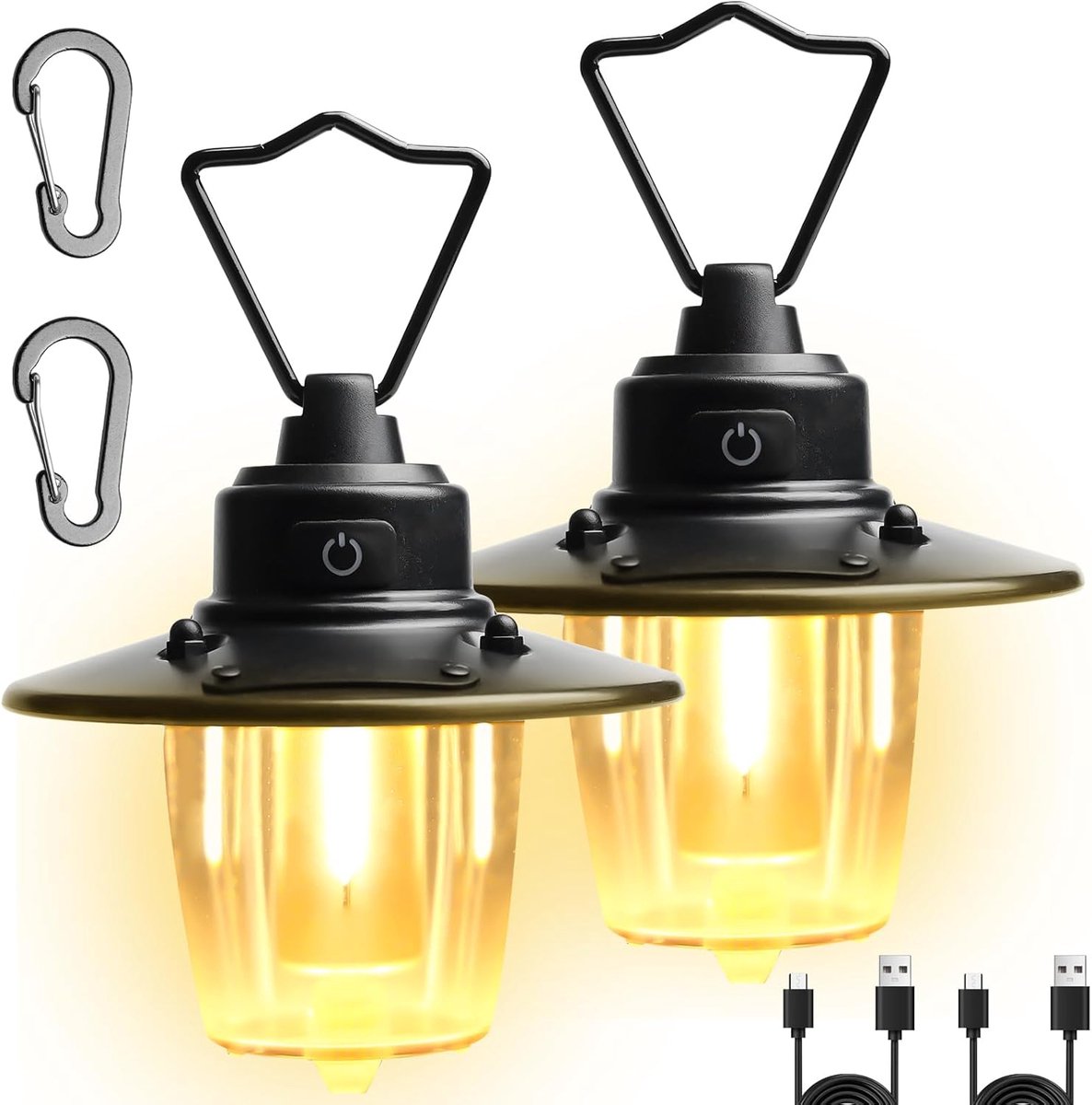 Thijox - Campinglamp USB-oplaadbaar, Draagbaar, Waterdicht IPX4, 3 Lichtmodi, Traploos Dimbaar, 2800 mAh, Perfect voor Kamperen, Vissen, Noodgevallen