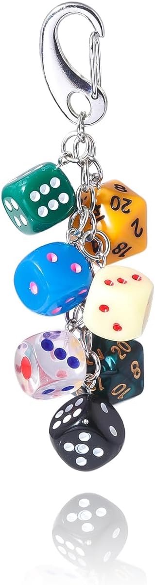 Y2K Cube Keychain, Cute Charms & Bag Charm Pendant with Colorful Dice, Aesthetic Bag Hanger for Backpack, Handbag, Bag - ShopVlot