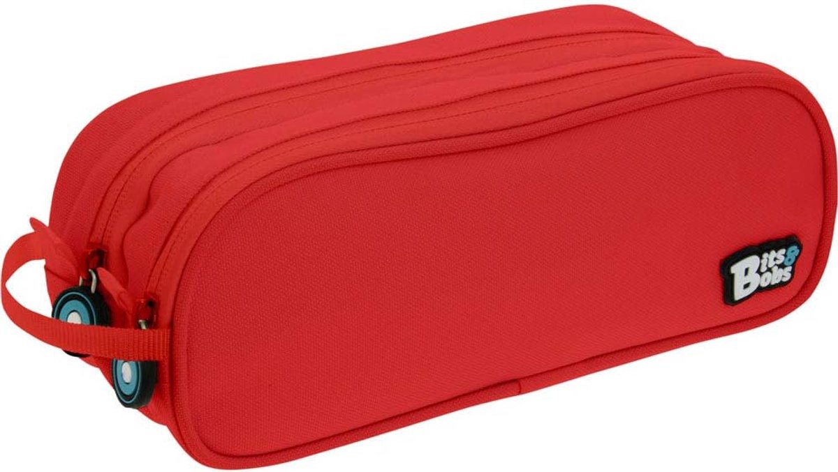 Thijox - Dubbele etui Bits and Bobs - Ruime twee vakken - Robuust met verstevigingsrib - Verkrijgbaar in zwart, groen, blauw, turquoise, rood, fuchsia