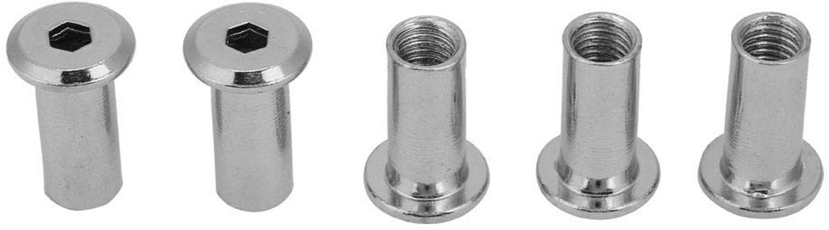 Hexagon Moeren voor Meubels, Vernikkeld Ijzer, Platte Moeren M8*22, 50 Stuks, Geschikt voor Meubels en Banken