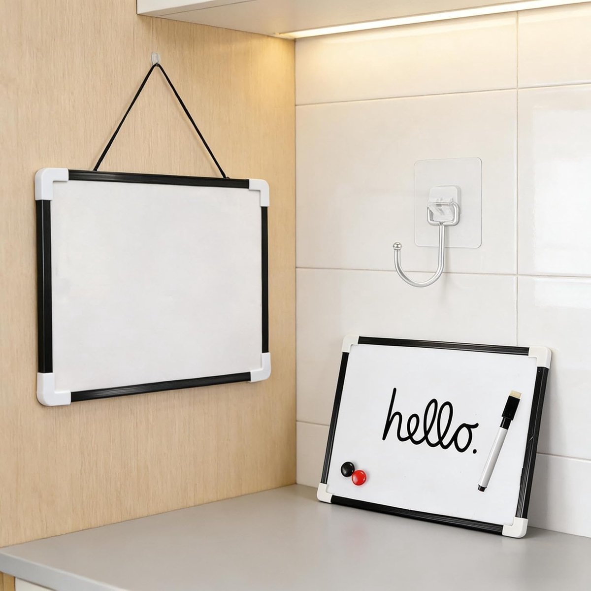 Magnetisch whiteboard klein - wit - eenvoudig te reinigen - ideaal voor thuis of op kantoor - ShopVlot