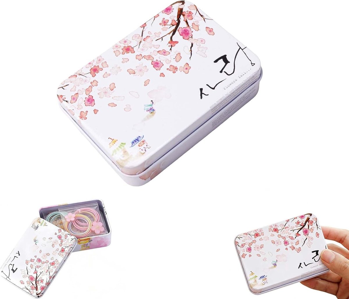Kleine Geschenkdoos voor Trouwen – Witte Gelddoos met Sakura Bloemen – Ideaal voor Trouwen, Gasten, en Cadeaus, 9x6.5x2.2cm