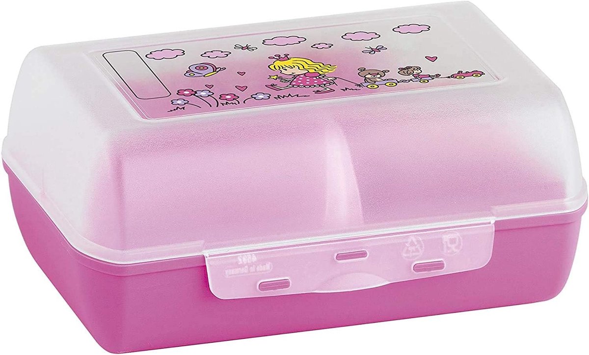 Thijox - Kinderset Prinsessenmotief, Drinkfles 400ml + Broodtrommel met Scheidingswand, Lekvrij, Roze, Ideaal voor Kinderen, School, Uitstapjes en Fee