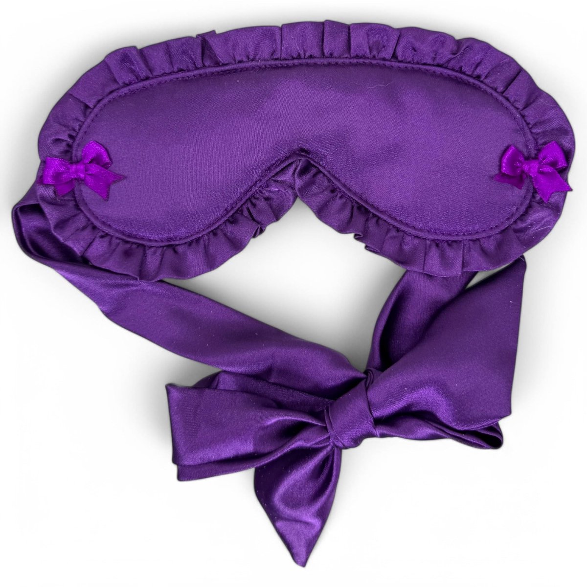 Inovra- Slaapmasker Zacht Satijn - Oogmasker Verstelbaar - Gevoerd Met Ruches - Elegante Look - 21 x 9,5 cm - Blokkeert Storend Licht