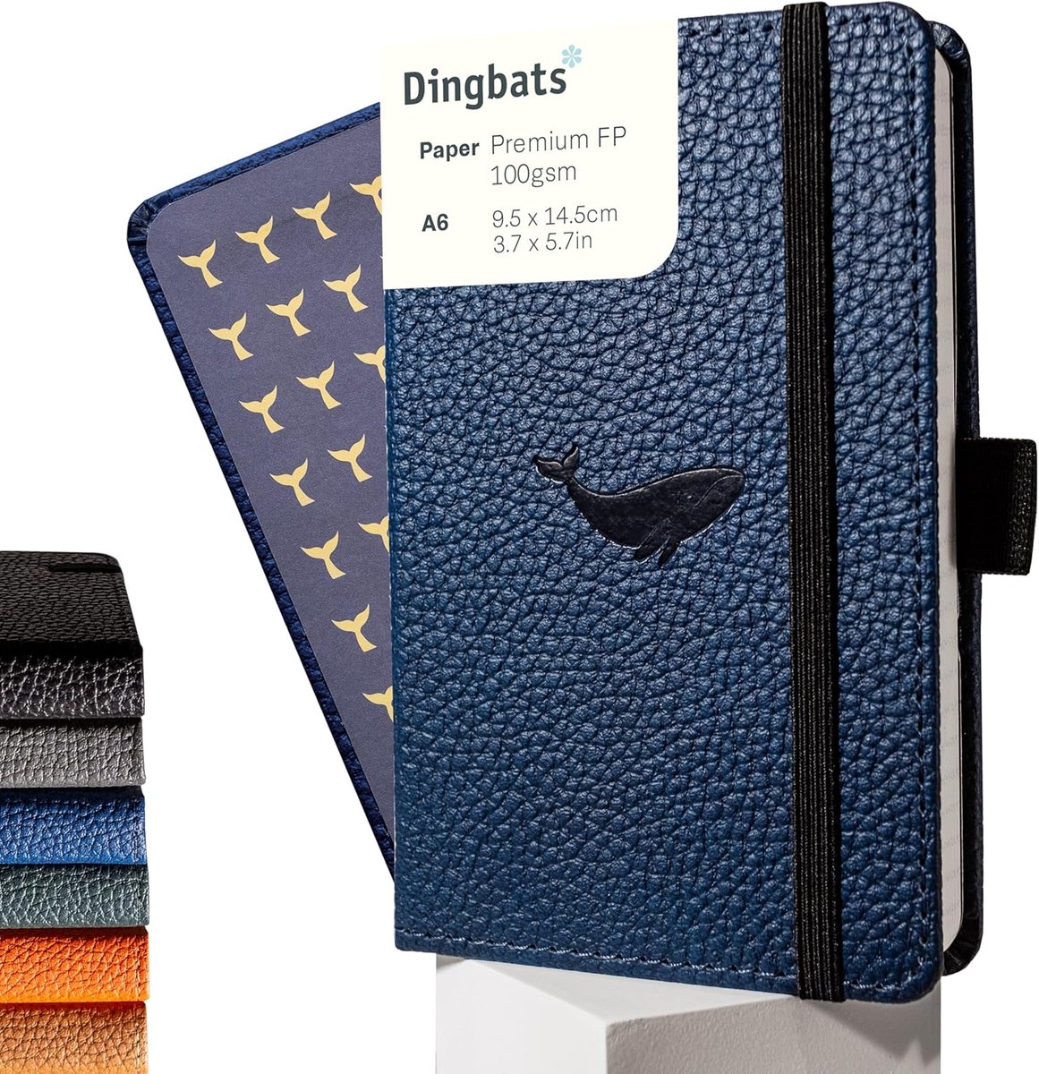 Thijox - Dingbats Wildlife Notitieboek A6 Hardcover - Crème 100gsm Inktbestendig Papier - Blauwe Walvis - Perfect voor School, Werk, Creatieve Project