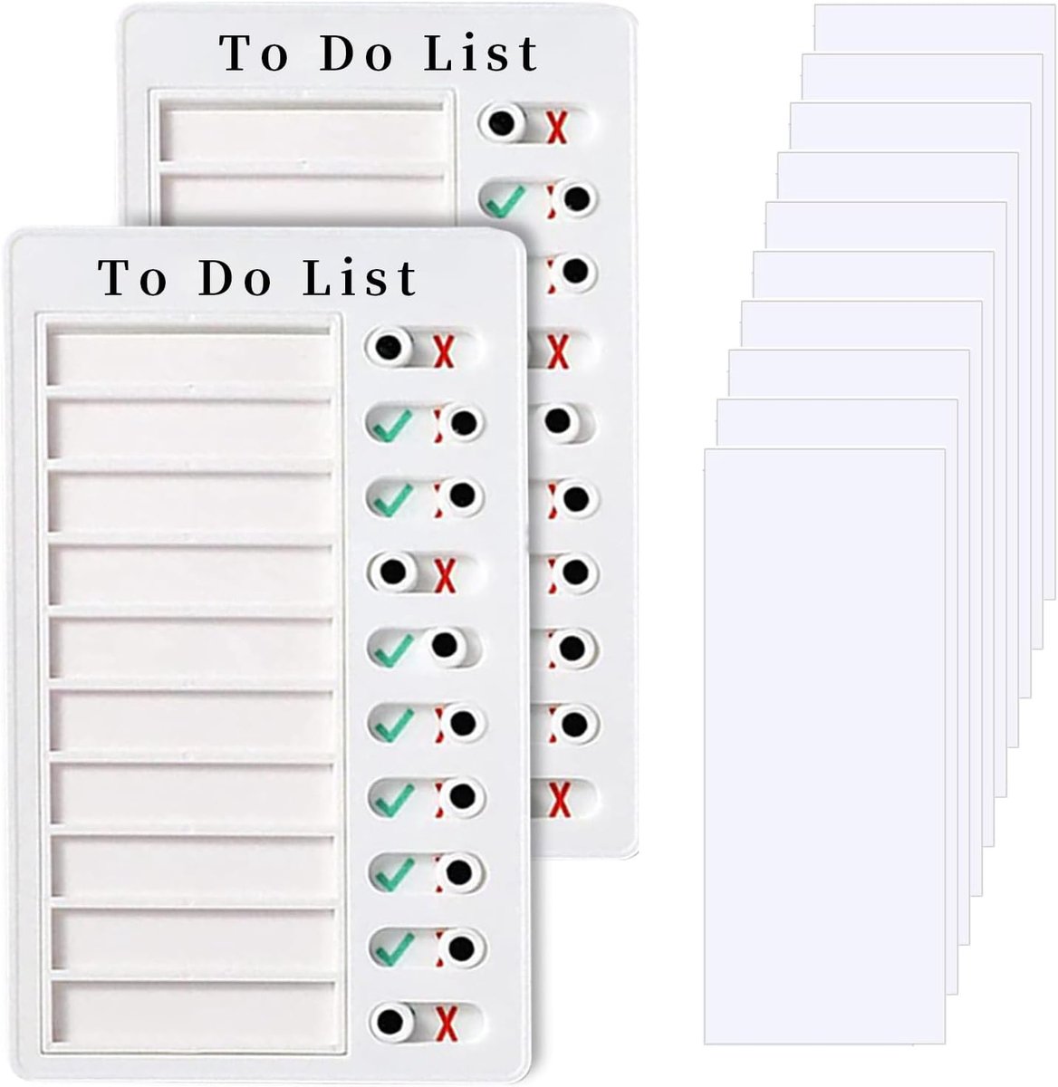 Thijox - 2 stuks Draagbare To-Do-Lijst Checklist Boards met 10 Blanco Papieren, Weekplanner voor Kinderen, Afneembaar Takenlijstbord voor Herinneringe
