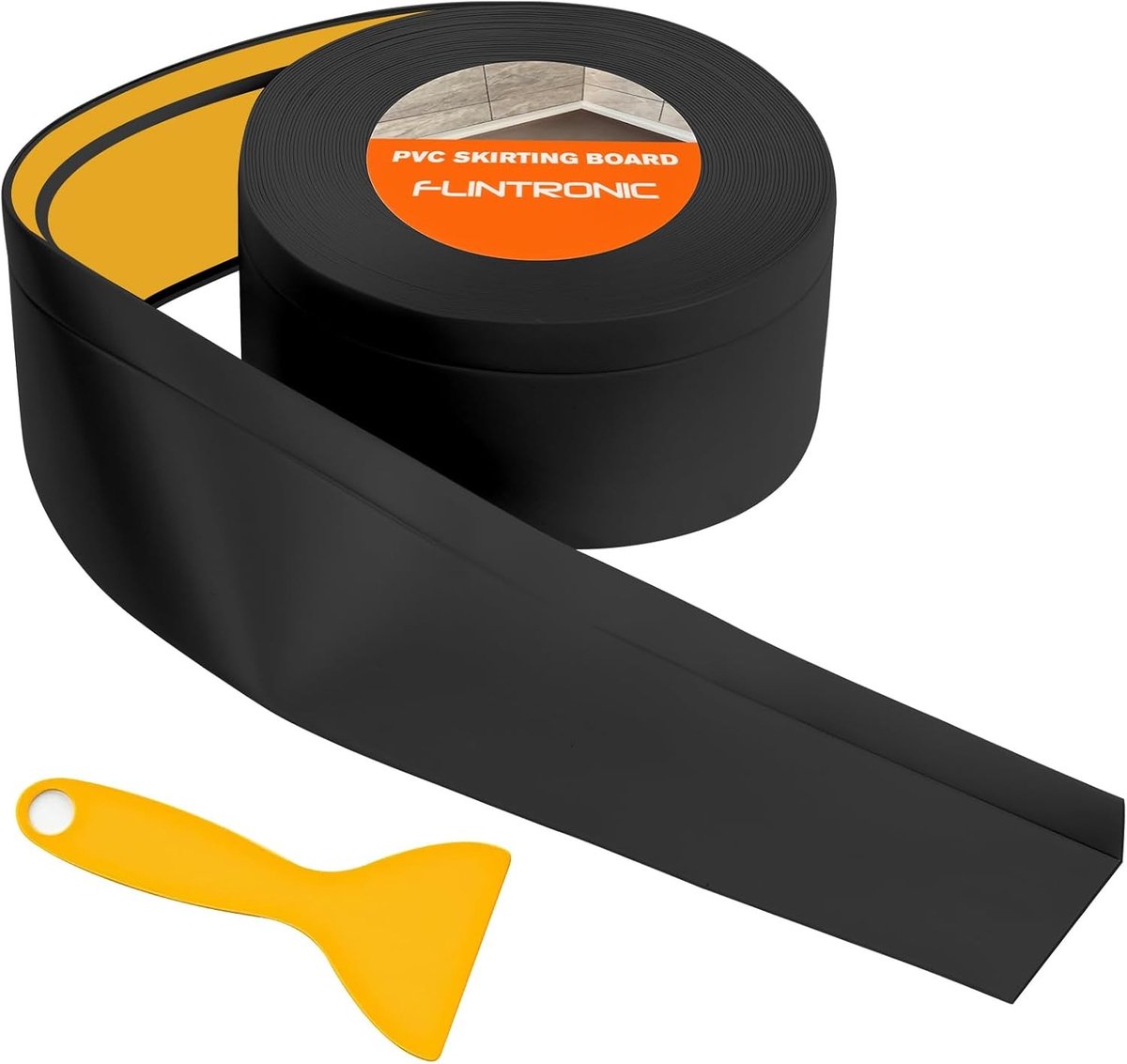 Zachte Plinten van PVC, 50 x 15 mm, 5 m, Zelfklevende Plinten voor Keuken en Badkamer, Flexibele Afwerking en Vochtbestendige Strip