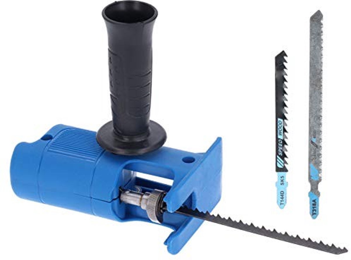 Inovra - Draagbare decoupeerzaagadapter - Ergonomische handgreep - Blauw - Geschikt voor hout en metaal - Hoogwaardige kunststof - Ideaal voor klu...