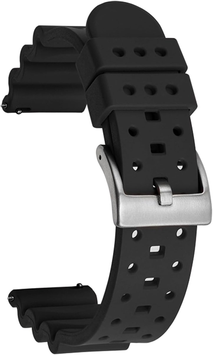 Thijox - Horlogebanden FKM Rubberen Quick Release 18mm 20mm 22mm 24mm Sport Ademend Duurzaam Fluorubber Vervangende Band voor Heren Dames