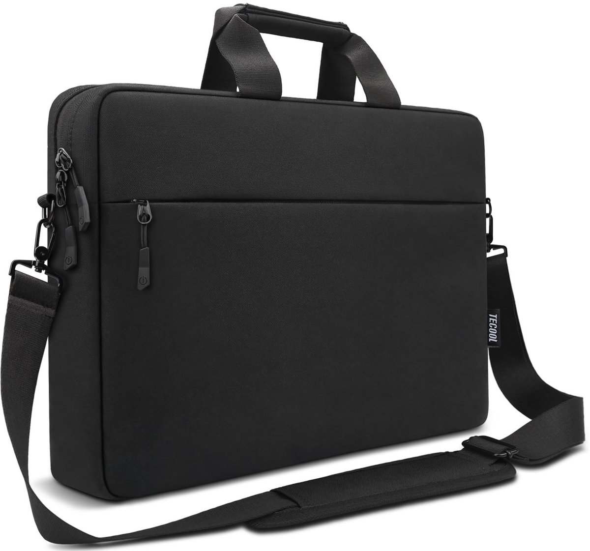 Inovra - TECOOL 14 inch laptoptas met schouderband, waterdichte messenger bag computerhoes zakelijke aktetas voor 14 inch Acer ASUS HP Dell Lenovo notebook, MacBook Air/Pro 15, zwart