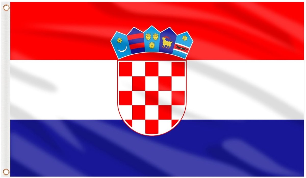 Kroatische Vlag - Nationale Vlag Kroatië - Feestdecoratie Tonen - Dubbelgestikt Polyester - 90 x 150 cm - Rood Wit Blauw