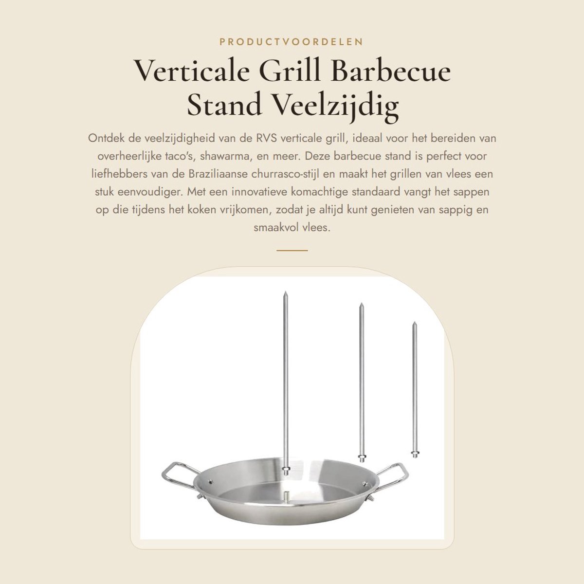 Inovra- Barbecue Rack - RVS Verticale Grillstandaard - Vlees Spit - Veelzijdige Kookstandaard - Eenvoudig te Reinigen - Handige Handgrepen