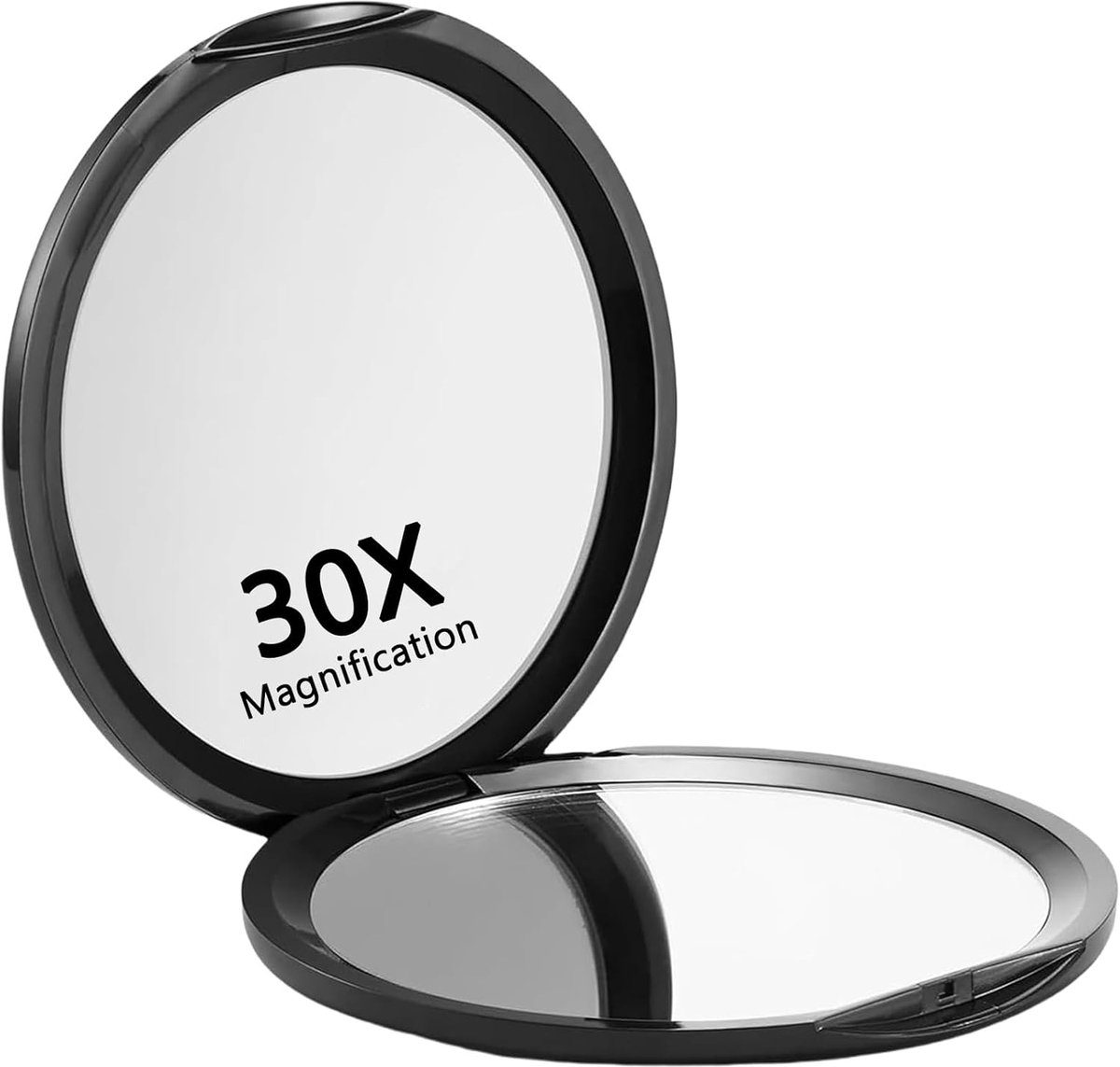 Thijox - Compacte Tash Spiegel met 1X/30X Vergroting - Ideaal voor Onderweg, Reisspiegel, Make-up Spiegel, Vergrotende Spiegel, Zwart - Perfect Cadeau