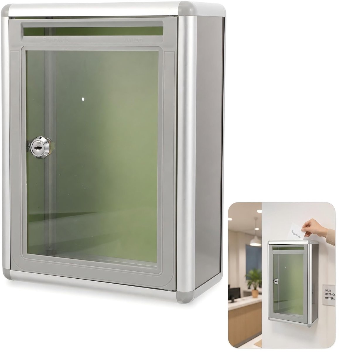 Inovra - Gadpiparty Brievenbus Acryl Brievenbus Voorsteldoos Afsluitbare Stemdoos Wandbox Brievenbus Systeem Roestvrij Staal Staande Brievenbus Muur Blokkerdoos Plantaardige Brievenbus Postvak Wanddecoratie