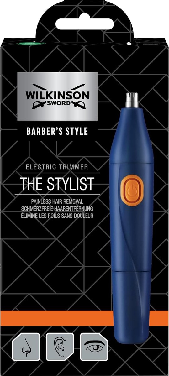 Thijox - Elektrische Trimmer voor Neus, Oren en Wenkbrauwen | 3 Opzetstukken | Draagbaar en Compact | Blauw | Perfect voor Thuis en Op Reis