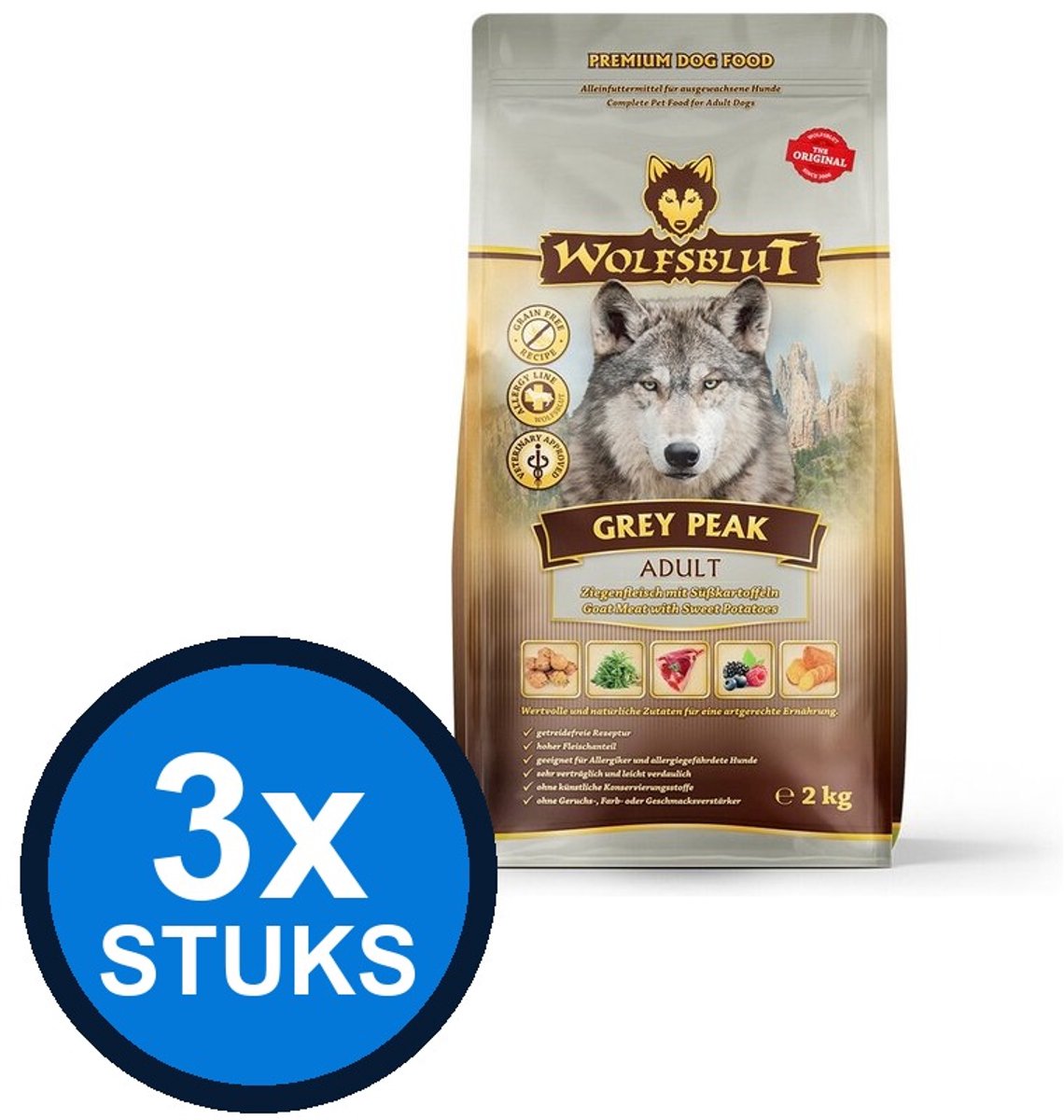 Wolfsblut Wolfsblut - Adult Grey Peak - Hondenvoer Droogvoer - 2 kg