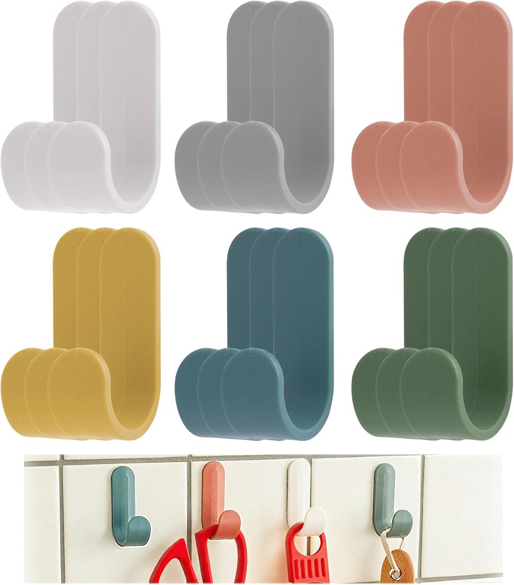 Dailygoods- Wandhaak Set van 18 - Zelfklevend - Handdoekhaak - Voor Badkamer/Keuken - Tot 5 kg - Eenvoudige Installatie - Haakjes