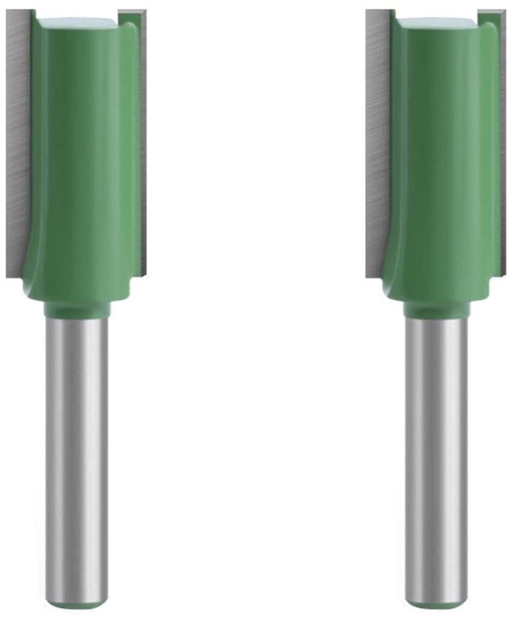 Set van 2 Router Bits met 1/4 Inch Shank, 12mm Rechte Frees voor Houtbewerking, Precisie Frees voor DIY Projecten en Houtsnijden