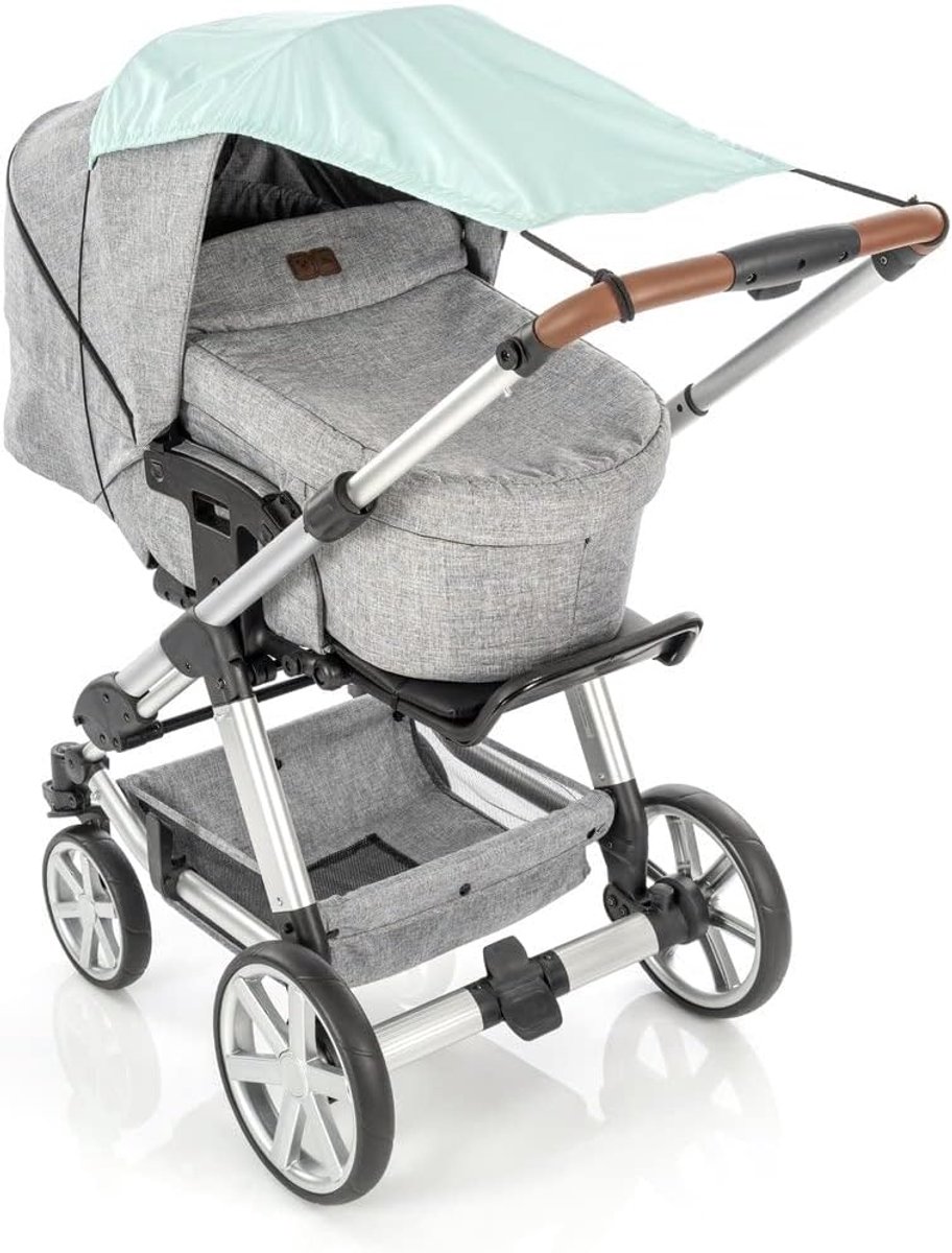 Thijox - ShineSafe Zonnezeil Kinderwagen - UV Bescherming, Zonwering, Mint, Geschikt voor Diverse Modellen, Ideaal voor Baby's en Kinderen