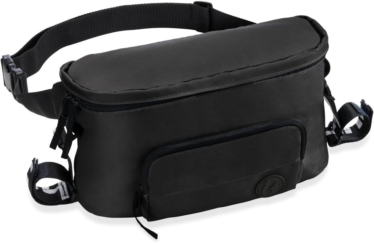 SnelShoppen - Hauck Pushchair Hip Bag - Grote 2-in-1 Heuptas & Kinderwagen Organizer met Ritsvak, Verstelbare Riem, 17x11x32 cm, Eenvoudig te Bevestig