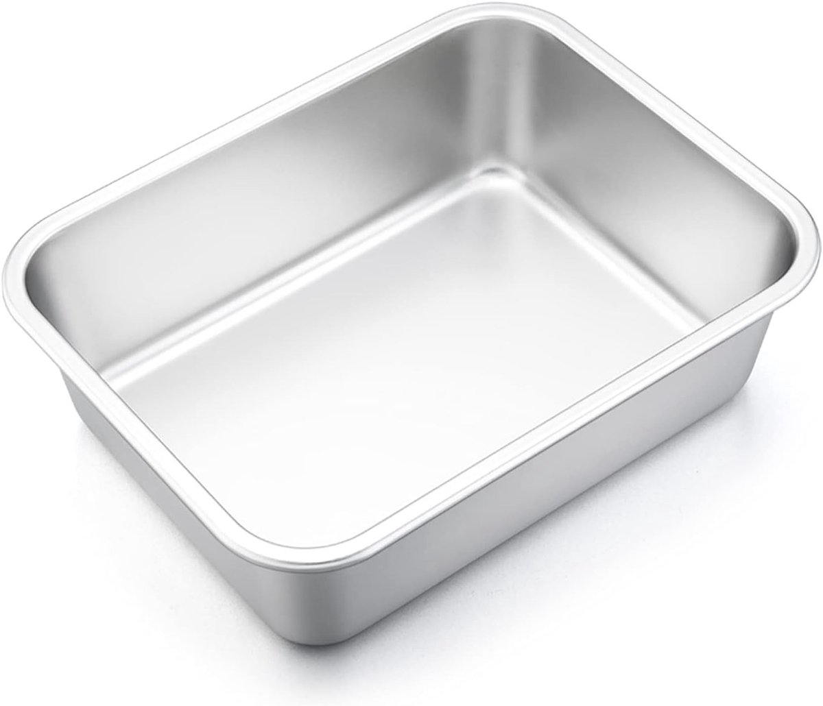 Roestvrijstalen rechthoekige bakplaat 32 x 25 x 8 cm ideaal voor lasagne brownies en ovenschotels vaatwasserbestendig en hittebestendig