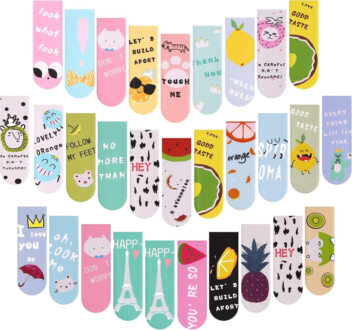 30 Stuks Magnetische Pagina Markers met Inspirerende Citaten - Boekenleggers voor Studenten en Kinderen, Pagina Clips en Bookmarkers