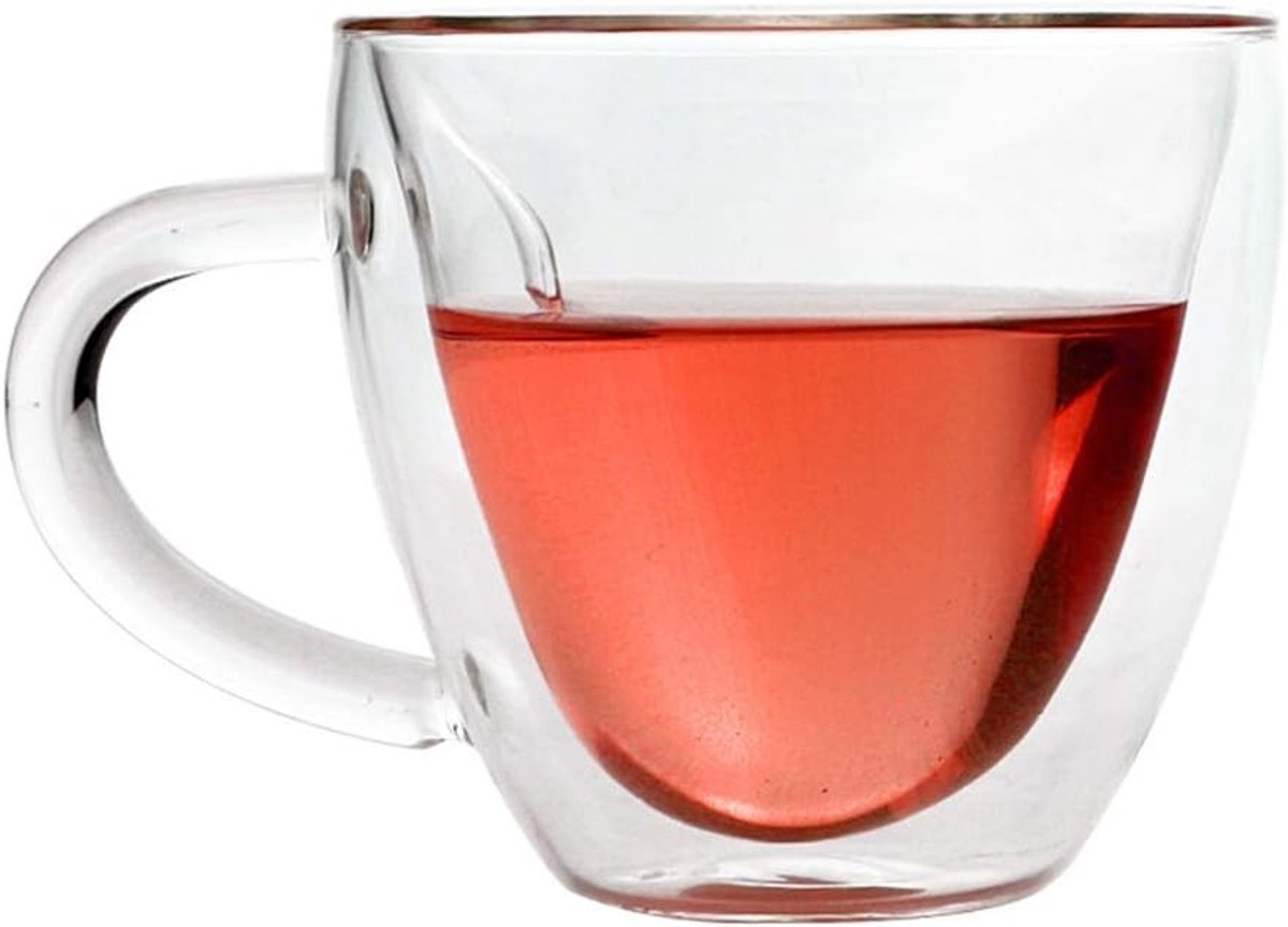 Dubbelwandige Geïsoleerde Glazen Koffiemokken in Hartvorm voor Koffie en Thee, 180ml of 240ml