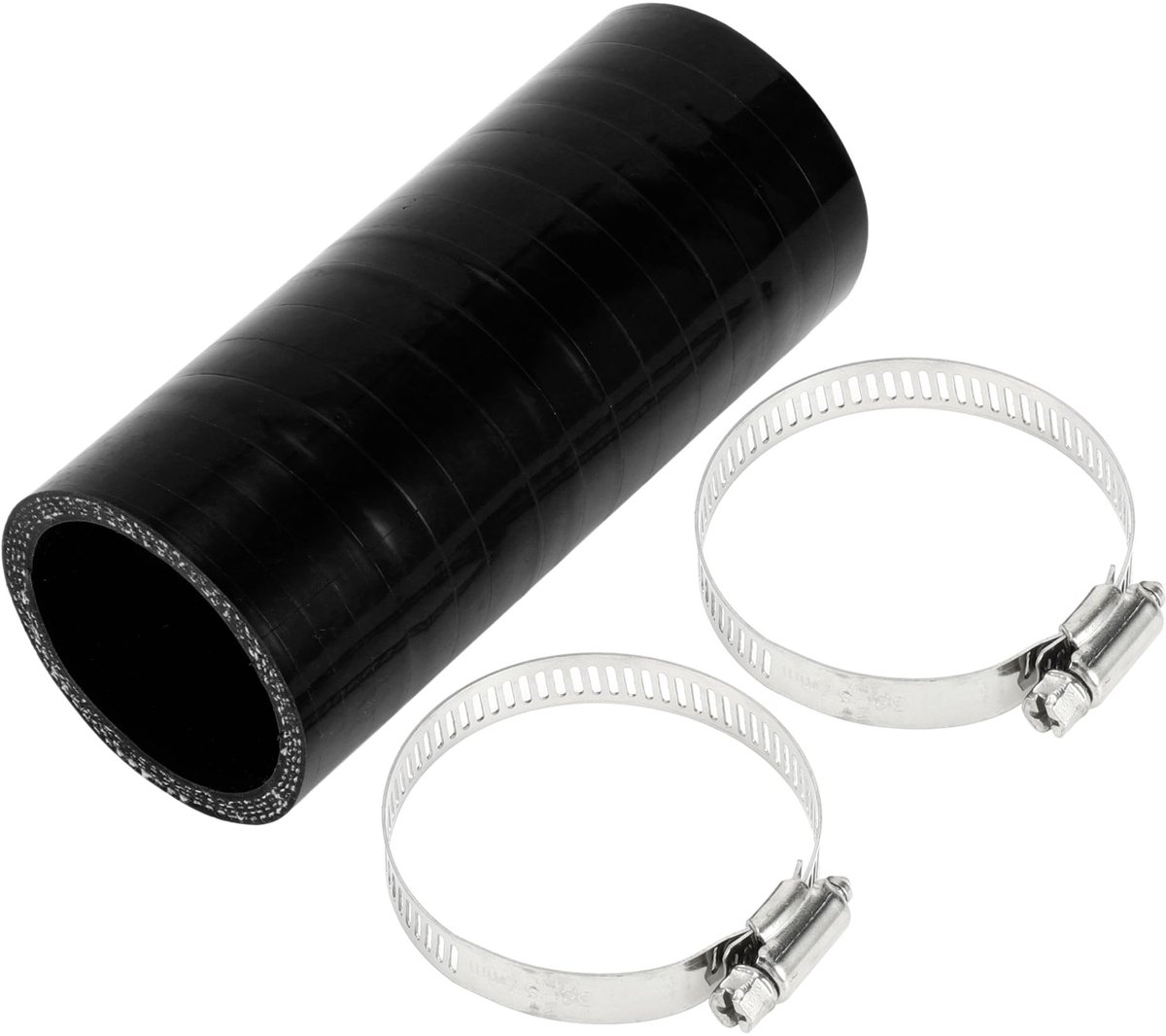 Dailygoods- Koelslang Zwart - Siliconenmateriaal - Binnendiameter 45 mm - Lengte 127 mm - Meerlaags Geweven - Temperatuurbestendig tot 300 °C - Siliconenslang