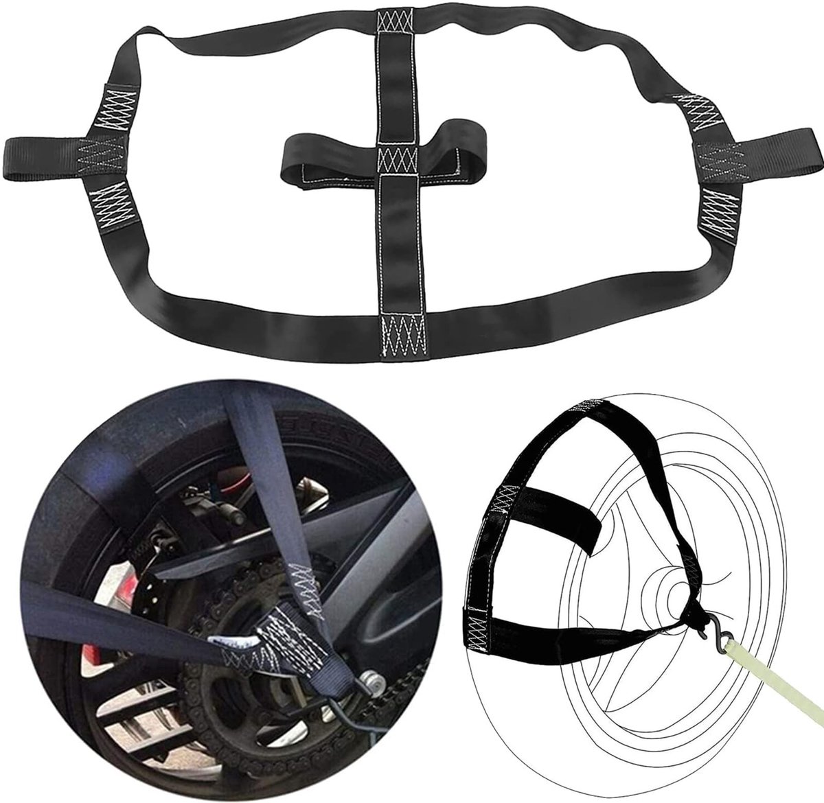 Dailygoods- Spanbanden Zwart - Sjorbanden met Ratel - Transportbeveiliging - Antislip - Opvouwbaar - Betrouwbaar Vergrendelingsmechanisme - Sjorband