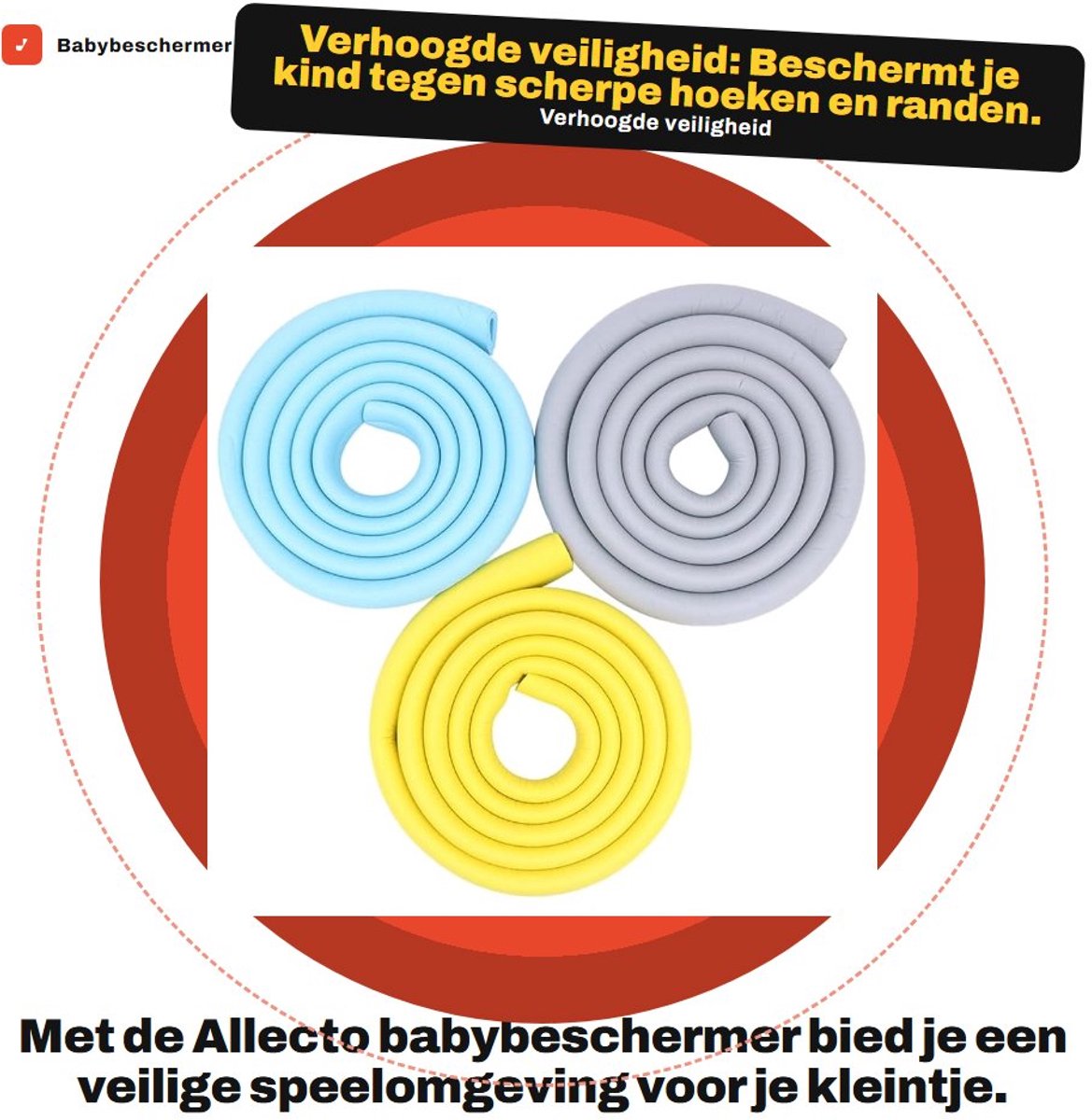 Dailygoods- Babybeschermer 2M - Randbeschermer - Dikke Zachte Bescherming - Niet-giftig - Herbruikbaar - Inclusief Tape-connectoren