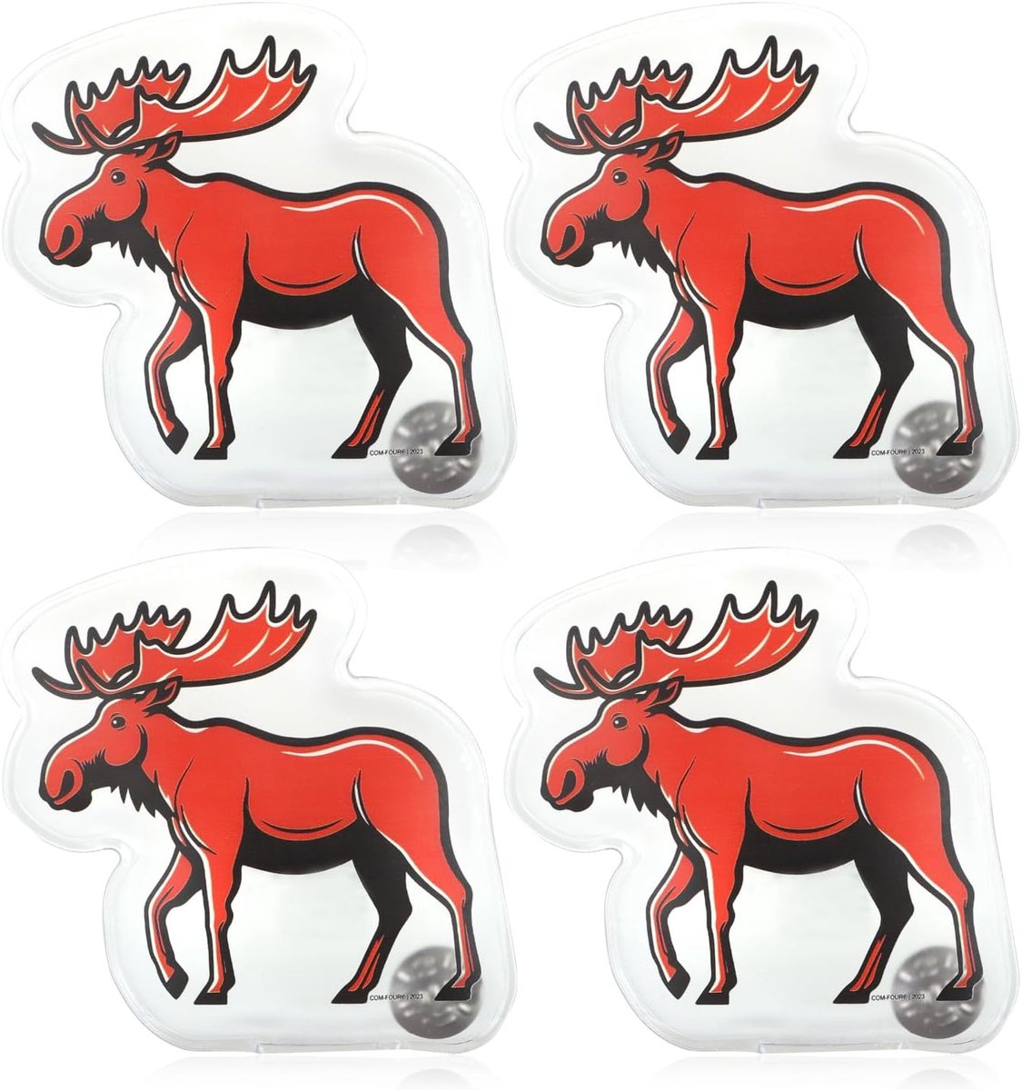 SnelShoppen - 4x Herbruikbare Zakwarmers - Handwarmers met Elandmotief - Warmtekussen voor Koude Dagen en Onderweg - Ideaal voor Feest, Camping en Kin