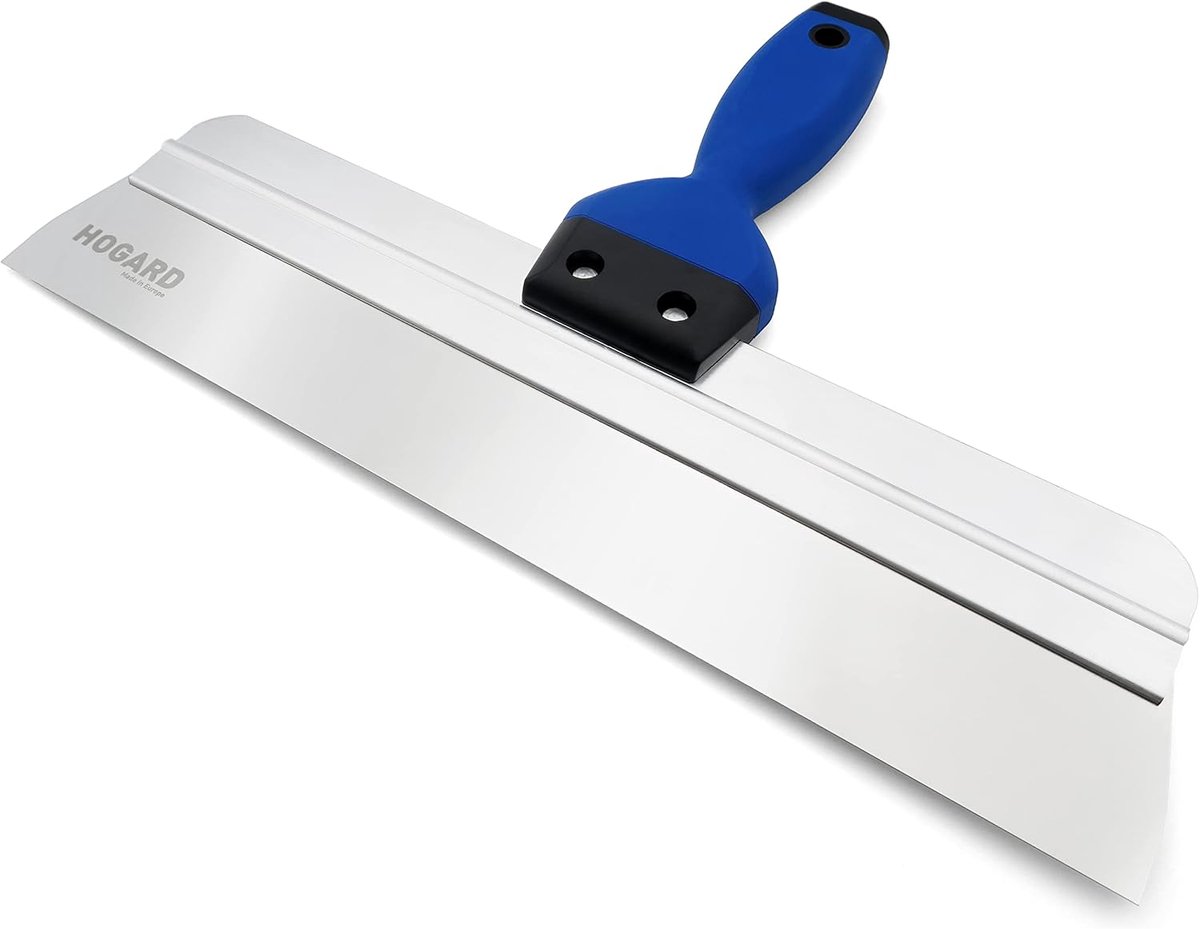 Thijox - Vlakke spatel roestvrij staal met ergonomische handgreep, plamuurmes 350 mm, ideaal voor metselwerk en afwerking, gemaakt in de EU