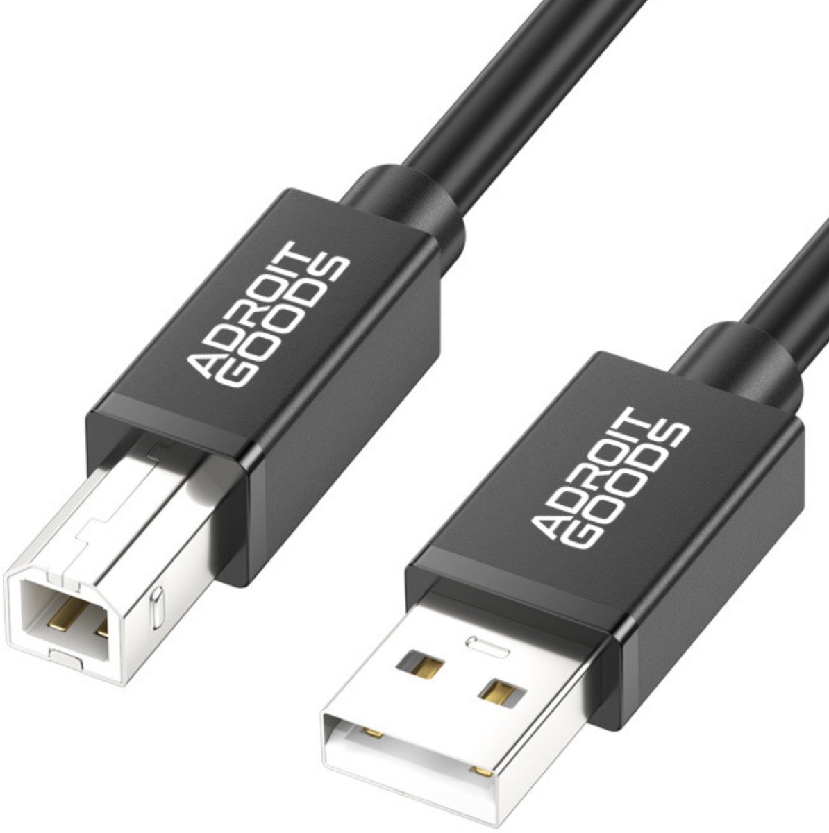 AdroitGoods USB 2.0 Printer Kabel USB-A naar USB-B Zwart High Speed Data Kabel Printer Scanner Kabel Stabiele Verbinding Plug & Play 2 m