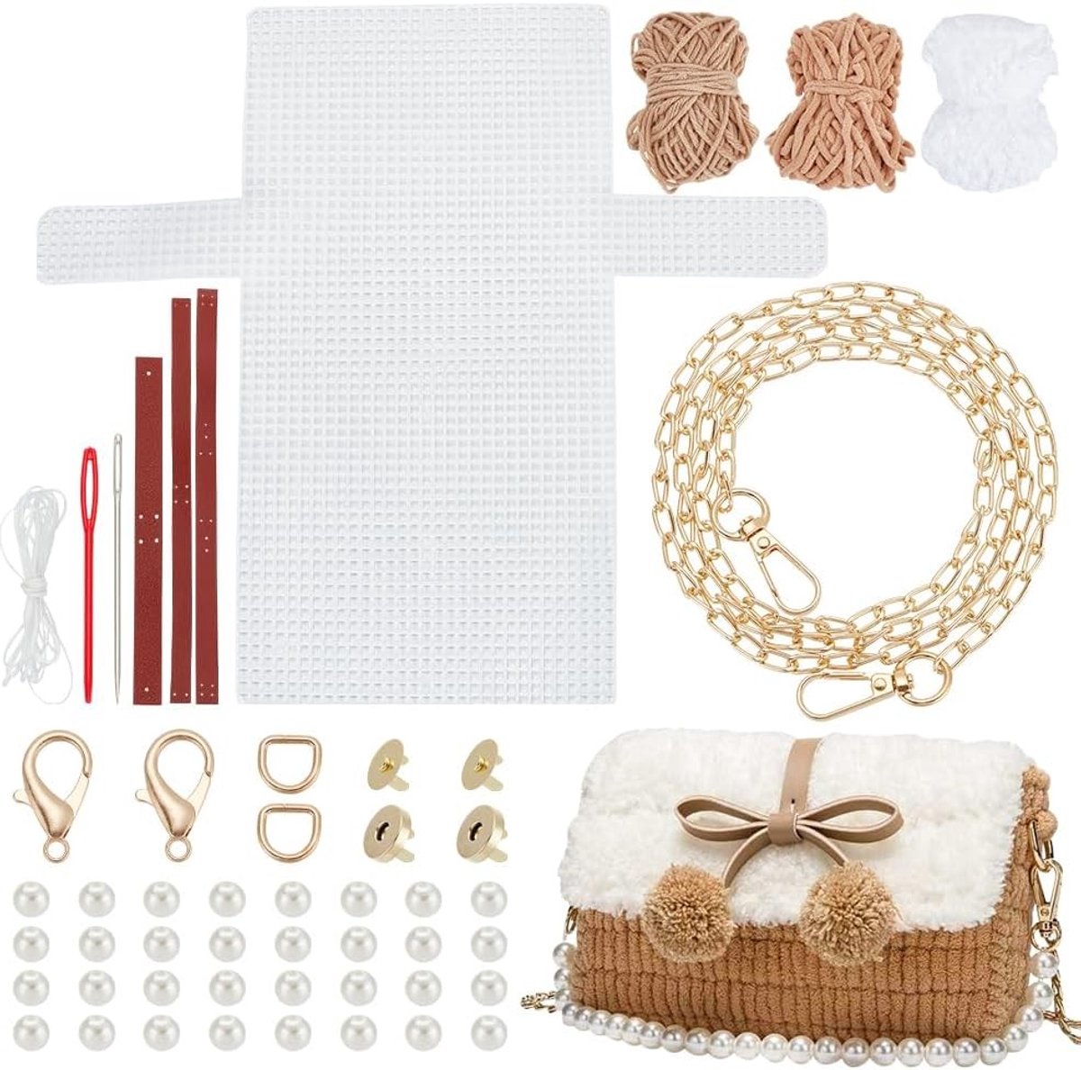 DIY Haak- en Brei Kit voor Handtassen, Mesh Plastic Canvas voor Schoudertassen en Crossbody Tassen, Handgemaakt Borduurprojecten en Creatieve Ambachten